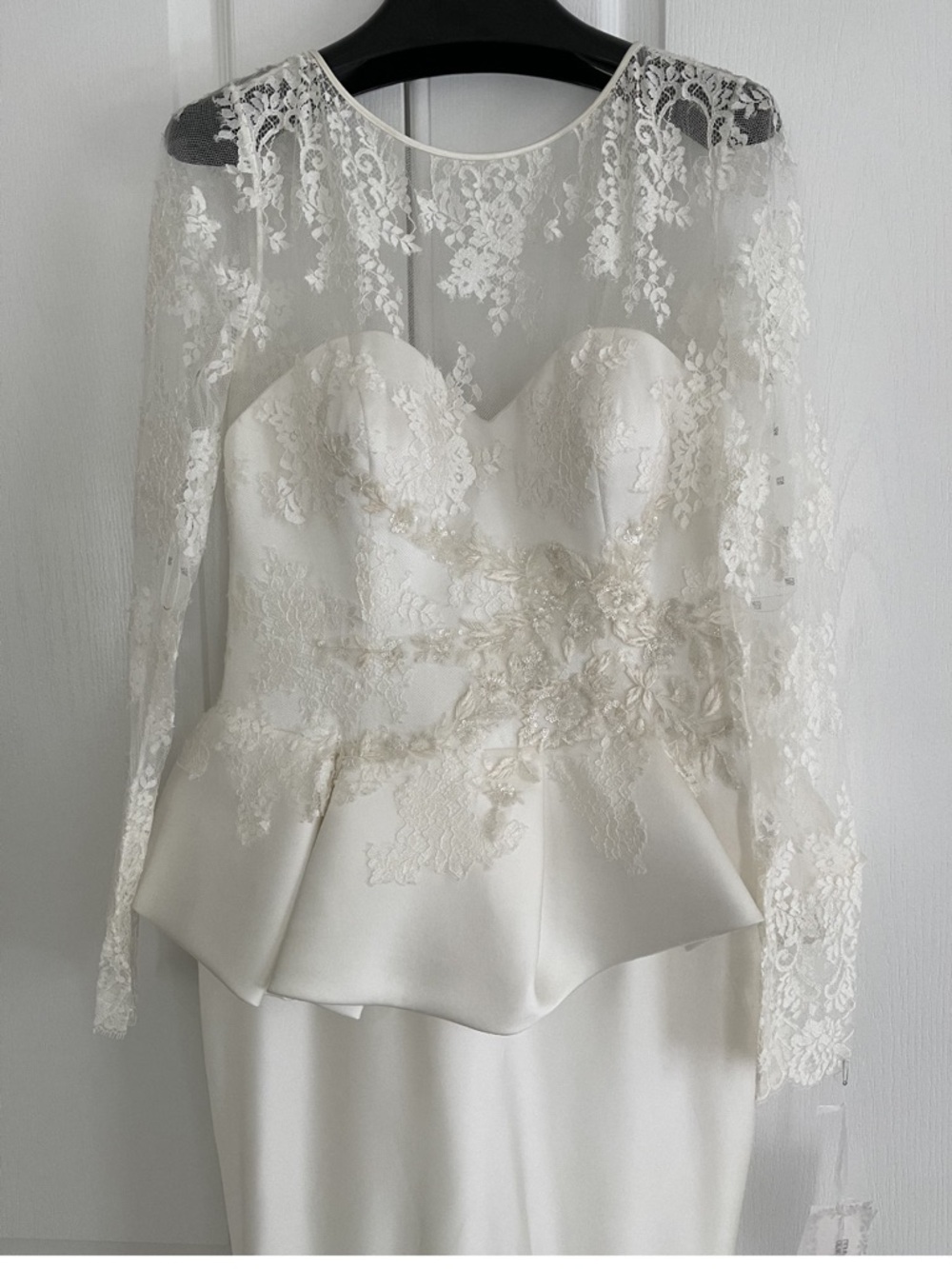 Lace Illusion Peplum Wedding Gown — image 6 of 8